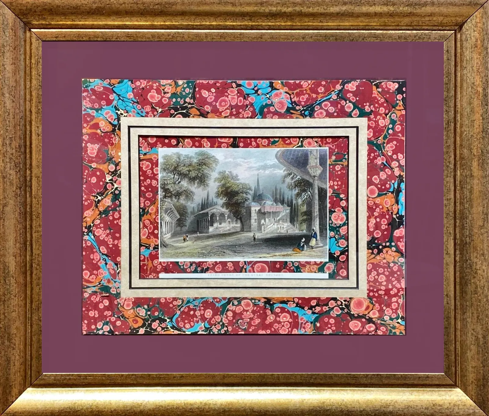 7- Gravürlü Ebru Tablo